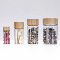 5ml 7ml 10ml 12ml 17ml 20ml 25ml vente en gros flacon en verre borosilicaté bouteille Tube bocal de stockage en verre avec couvercle en bambou à vis
