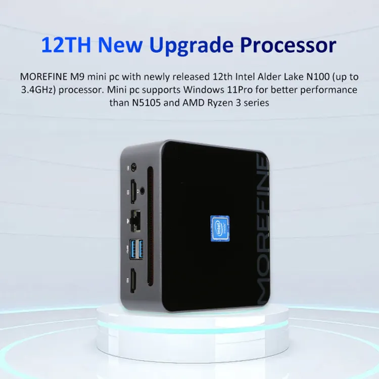 MOREFINE M9 Nueva Mini PC Intel N100/N200/N305 Alderlake Cpu Linux Windows11 Mini PC Gaming