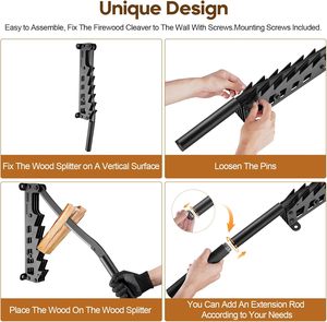 Fendeur <span class=keywords><strong>de</strong></span> bois manuel mural <span class=keywords><strong>de</strong></span> nouvelle conception 2024, fendeur <span class=keywords><strong>de</strong></span> bois d'intérieur/extérieur avec poignée extensible, outil à main <span class=keywords><strong>de</strong></span> <span class=keywords><strong>jardin</strong></span> - Product Image 2