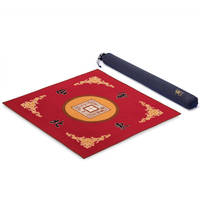 Housse de table de mahjong carrée avec marques de direction, écologique, résistante à l'eau, kit d'accessoires de mahjong portable pour le jeu à domicile