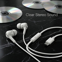 Écouteurs intra-auriculaires numériques filaires Type-C OEM avec micro HD, son stéréo, cordon de 1,2 m, ajustement personnalisé pour le bureau et les voyages