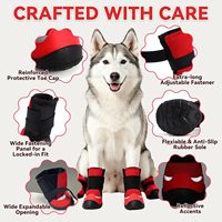 Bottes pour chien toutes saisons pour la protection des pattes - Bottes durables pour chien |   Chaussures d'extérieur pour animaux de compagnie avec semelle antidérapante et sangles réglables (rouge, 5) # )