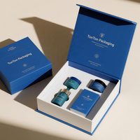 Boîte magnétique personnalisée et boîte cadeau noire pour ensemble de soins de la peau et emballage de luxe, structure en papier solide