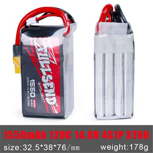 IFlight <span class=keywords><strong>Fullsend</strong></span> LiPo pil 4S 1550mAh 120C 14.8V w/XT60 FPV drone için - Product Image 2