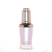 Flacons d'huile essentielle de luxe à double paroi de 10 ml, flacons vides en acrylique pour vernis à ongles avec compte-gouttes et pinceau