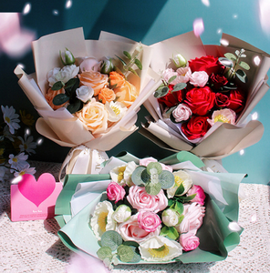 DAMAI Best-selling Handmade <b>Environment</b>-Friendly Valentine's Day Soap Rose Bouquet Finished Gift Box for Girlfriend Best - Product Image 3