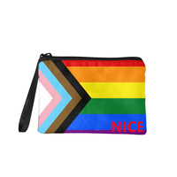 Dompet Koin Lipat Kustom Pola Pelangi Gay untuk Bertema Progress-Pride, Dompet Mini untuk Dibawa di Saku, Dompet Mini untuk Belanja
