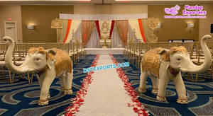 Srilankan mariage éléphant entrée décoration majestueux mariage indien FRP éléphant décor décoration de mariage avec visage d'éléphant - Product Image 3