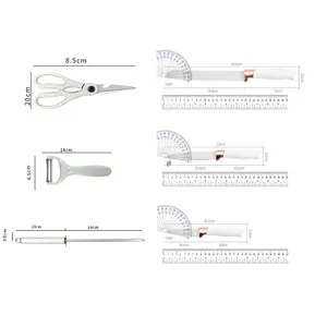 Hot-bán 9-Piece thép không gỉ xuyên biên giới đầu bếp dao thiết lập bao gồm xoay lưu trữ dao khối với dùng một lần tùy chọn - Product Image 4