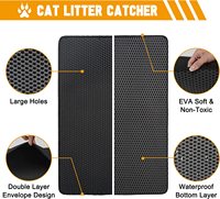 Tapis de litière pour chat en nid d'abeille imperméable eva double couche tapis de piège à litière pour chat trappeur tapis de litière pour chat