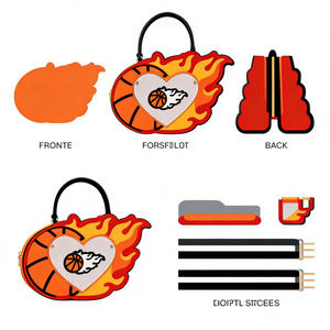 Bolso Ita Personalizado con Forma Novedosa, Temática Deportiva, Baloncesto, Llama, Corazón, con Ventana Transparente para Exhibir Pins <span class=keywords><strong>de</strong></span> Anime - Product Image 1