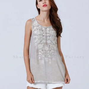 Vêtements pour femmes très vendus, dernière collection de chemisiers sans manches, broderie florale tendance, hauts pour femmes, vêtements d'été pour femmes ST044 - Product Image 2