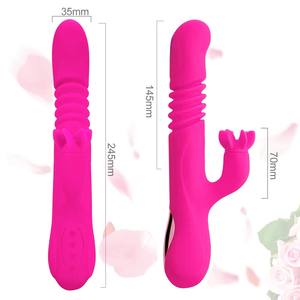3-in-1 Wiederaufladbarer Rabbit-Vibrator Stoßender Dildo 20 Modi Heizung & Rotation Doppelmotoren Sexspielzeug für Frauen - Product Image 5
