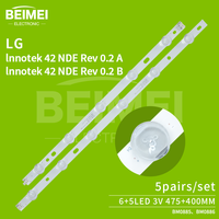 Bande de rétroéclairage lnnotek 42 NDE Rev 0.2 A/B pour LG 42LS3150-CA 6 + 5LED 3V 5 paires/ensemble bande de rétroéclairage LED LCD TV