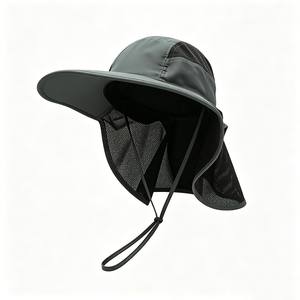 Unisex UPF50+ <b>Neck</b> <b>Flap</b> <b>Sun</b> <b>Hat</b> Wide Brim Quick Dry Mesh Outdoor Fishing Hiking Safari Bucket <b>Hat</b> <b>with</b> Wind Lanyard - Product Image 5