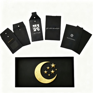 5x7cm tùy chỉnh màu đen nâu kraft quần áo mini giấy nhỏ phụ tùng nút phong bì với logo - Product Image 1