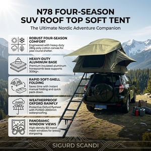Tente de toit souple pour SUV toutes saisons, toile en polycoton robuste 280g, protection Oxford résistante aux intempéries, PU2000mm, isolée et robuste A - Product Image 3