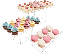 HQ Premium acrylique Dessert Table présentoir clair Cupcake Stand Buffet Risers plateau de service pour mariage fête d'anniversaire