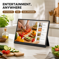 Monitor de Video para el Hogar de 17.3 Pulgadas, Pantalla Portátil FHD IPS HDR con Entrada MINI HD-IN y Entrada de Alimentación de 5V-3A, Monitor para Juegos