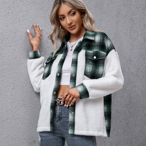 <span class=keywords><strong>Manteau</strong></span> chaud en peluche polaire à <span class=keywords><strong>carreaux</strong></span> pour femme, <span class=keywords><strong>surchemise</strong></span> à <span class=keywords><strong>carreaux</strong></span>, collection automne et hiver - Product Image 2