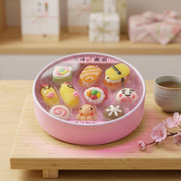 Lief Sushi Thema Cartoon Gummy Candy 160g Ronde Pot Roze Fruitig Groothandel Privélabel