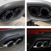 Double embouts d'échappement de voiture Modification Embouts d'échappement Dernière gorge de queue d'échappement en acier inoxydable noir pour Porsche Cayenne