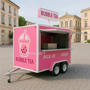 Remolque de Comida Móvil de Fibra de Vidrio, Tipo Camioneta, Remolcable, con Puesto de Pizza, Café, Hot Dogs, Helados, BBQ, Dulces, Té de Burbujas - Product Image 4