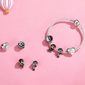 Pulsera de Anime de <span class=keywords><strong>dibujos</strong></span> <span class=keywords><strong>animados</strong></span> de cuentas de plata chapada en platino, abalorios de joyería de plata esterlina 925 - Product Image 1