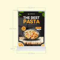 Boîte à lumière LED A4, support de menu de restaurant, support d'affichage de panneau LED de bureau double face