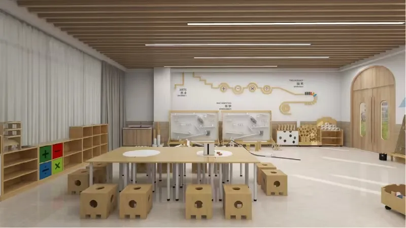 EMA fabrika Montessori anaokulu okul öncesi sınıf mobilyası masa ve sandalye seti