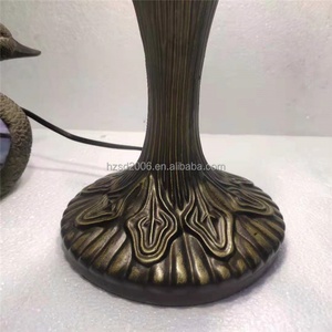 Lampe de bureau rétro Lovely Guy 16 pouces, base en résine, couleur café laiton, 110-240V, support d'ampoule E27, abat-jour en verre, pour la maison - Product Image 3