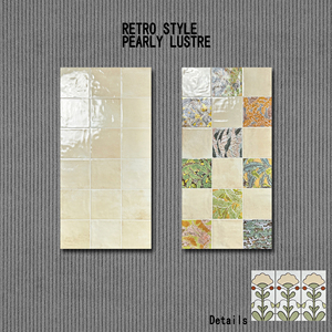 Piastrelle da parete Decorative stile Vintage stile rustico giardinaggio domestico piastrelle in ceramica fiore marrone smalto con texture perla - Product Image 4