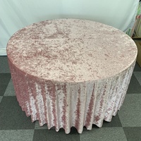 Nappe Ronde en Velours Rose Poudré Élégante pour Mariages, Fêtes et Banquets – Vente en Gros