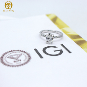 Bague en or 18 carats avec diamant de laboratoire certifié IGI, taille ovale brillant, entièrement sertie de diamants, design très prisé, cadeau pour femme et fille, mariage - Product Image 2
