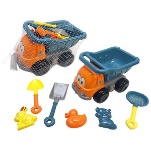 Set di giocattoli da spiaggia Red Truck 6 pezzi con pala, rastrello e stampo per bambini per giocare con la sabbia - Product Image 2