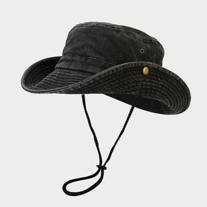 Chapeau de safari en coton lavé pour homme, protection solaire extérieure, idéal pour la randonnée, le cowboy, la pêche, chapeau bob – Vente en gros - Product Image 2