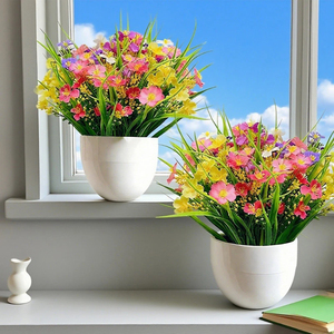 Flores colgantes artificiales realistas, plantas falsas resistentes a los rayos UV, decoración impermeable para jardín al aire libre, patio, balcón - Product Image 3