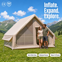 Tente de camping gonflable Zentopia, installation rapide, imperméable, structure pneumatique, quatre saisons, double porte, pour 4-6 personnes, OEM