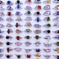 Anillos de Zirconia con Incrustaciones de Estilo Vintage para Mujer, Chapados en Oro, Diseño Geométrico, Venta al Por Mayor, Económicos