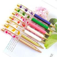 Fleur sèche DIY objet flottant stylo à bille eau huile stylo cadeau publicité diamant métal stylo à bille