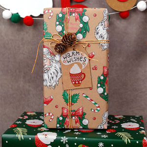 Papel Kraft de Navidad al por mayor de fábrica 2025, papel de regalo de 50*70 cm - Product Image 5