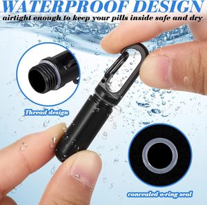 Portapillole Portatile in Acciaio Inossidabile con Portachiavi, Piccolo Contenitore Impermeabile con Design Flessibile per Uso come Strumento - Product Image 4