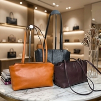 Bolsos de Hombro Elegantes de Cuero Genuino para Mujer, Estilo Vintage, Otoño/Invierno, Dos Correas, Resistentes al Agua, con Cierre, de Lujo 6