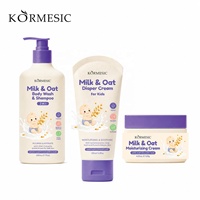 KORMESIC 500ml Sabun Mandi Bayi Sampo Rambut 2IN1 Susu Oat Logo Kustom Label Pribadi Krim Wajah Melembapkan Krim Popok untuk Anak