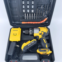 Perceuse à percussion électrique sans fil professionnelle portable de 10 mm avec moteur sans balais, kit rechargeable avec batterie au lithium 2,5 Ah et mandrin auto-serrant