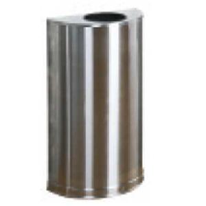 Cestino per Rifiuti Semicircolare in Acciaio Inox 45 L per Uso Esterno - Product Image 1