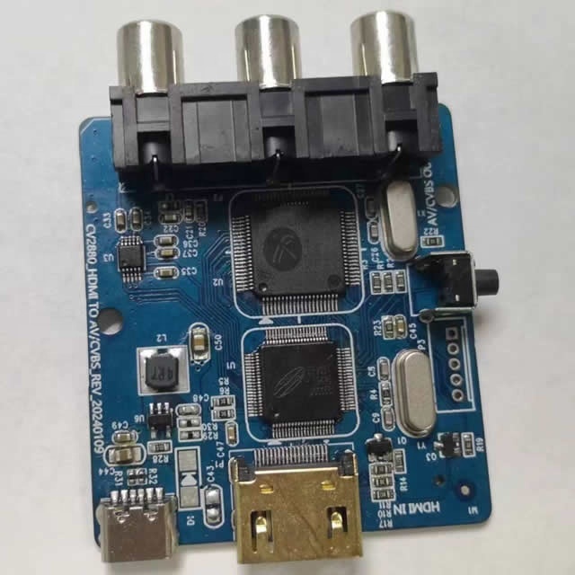 New OEM HD MI to AV PCB Board hd Mi Signal to Av (cvbs) Video Audio Power 5V for Computer Monitor Set-top Box Projector TV