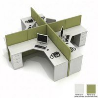 Poste de travail modulaire avec cloison d'écran et rangement intégré pour classeur – Bureau de bureau modulaire