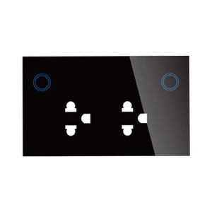 Akıllı <span class=keywords><strong>Wifi</strong></span> çift abd dokunmatik duvar soket Google Alexa akıllı ev Google yardımcısı gerçek temperli cam Panel abd standart 10A - Product Image 3
