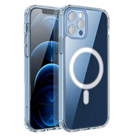 Coque de téléphone magnétique transparente en acrylique antichoc pour iPhone 13 14 Pro Max, compatible avec la charge sans fil, MOQ 500
